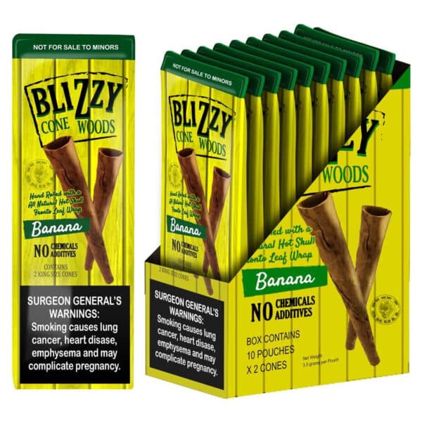 CBD & DELTA THC PRODUCTS:BLIZZY CONEWOODS ( BANANA ) 10CT